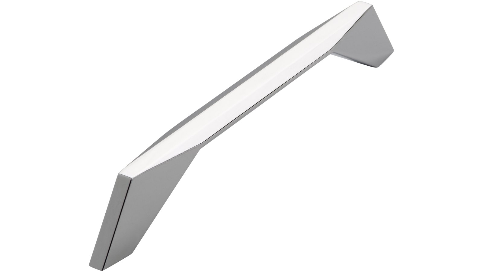 Griff Malente Druckguss chrom glänzend - 183 mm lang  vor weißem Hintergrund