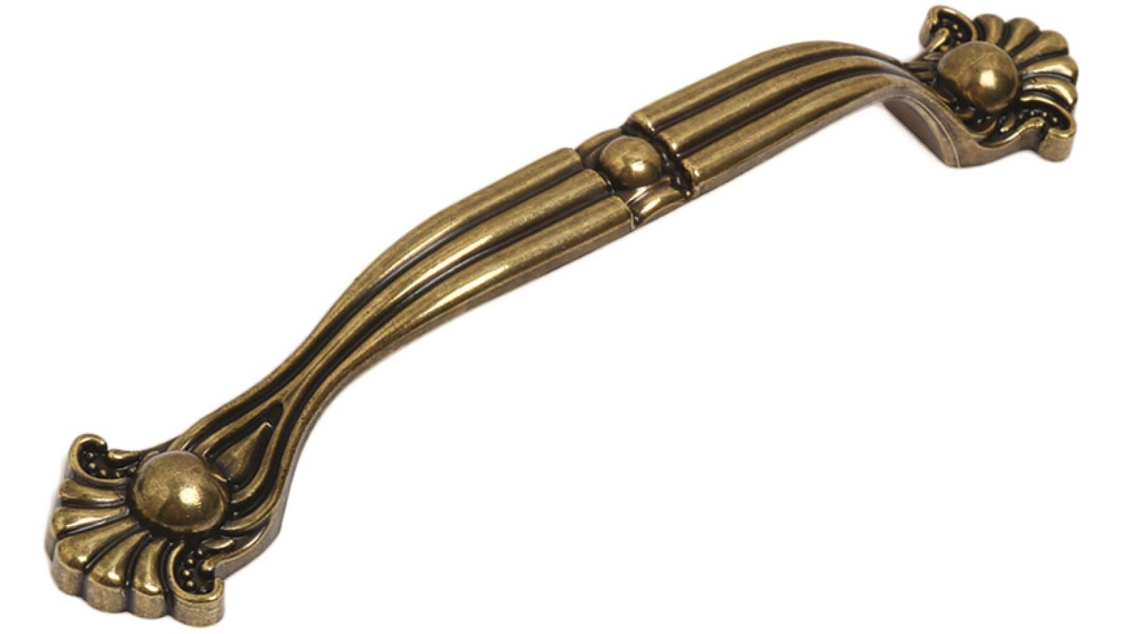 Griff Markt-Schwaben Zamak antik - 150 mm lang  vor weißem Hintergrund