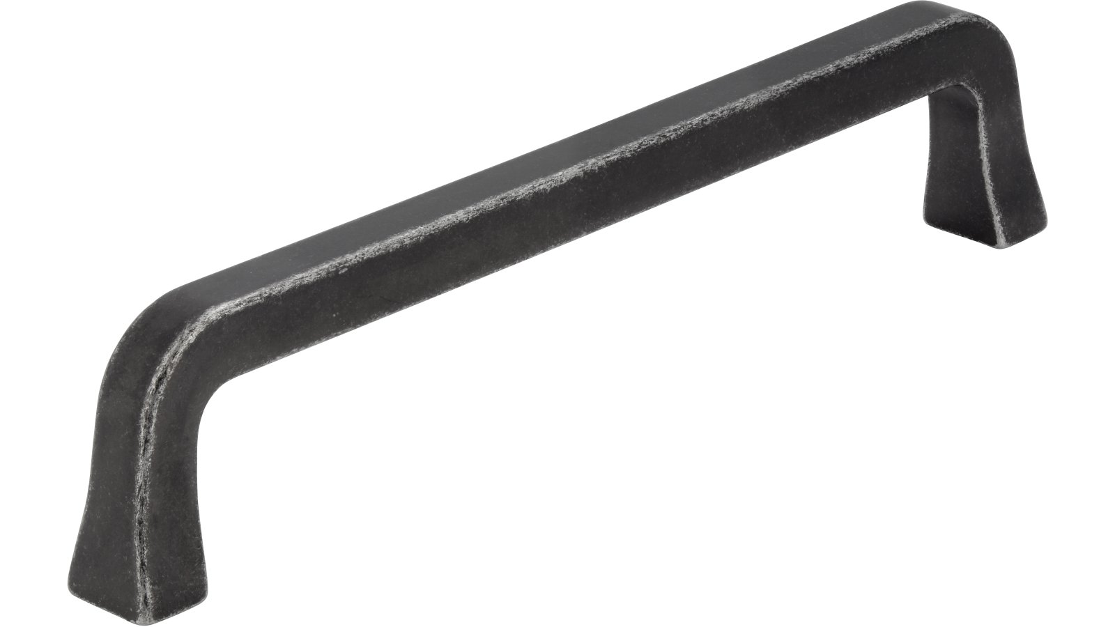 Moebelgriff-Marktheidenfeld-eisen-Eisen-Zinkdruckguss-laenge-139-882574 Griff Marktheidenfeld Druckguss eisenfarbig getrommelt matt - 139 mm lang vor weißem Hintergrund