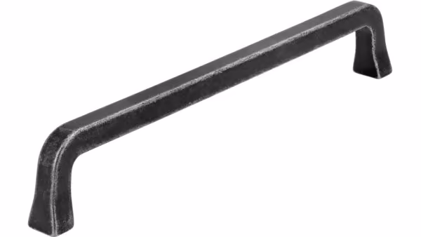 Griff Marktheidenfeld Druckguss eisenfarbig getrommelt matt - 171 mm lang vor weißem Hintergrund