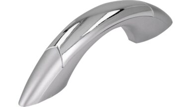 Griff Marpingen Kunststoff metallisiert chrom metallisiert chrom glänzend - 90 mm lang  vor weißem Hintergrund