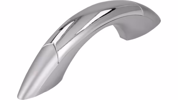Griff Marpingen Kunststoff metallisiert chrom metallisiert chrom glänzend - 90 mm lang vor weißem Hintergrund