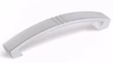 Griff Marsberg Aluminium silber natur matt - 146 mm lang vor weißem Hintergrund