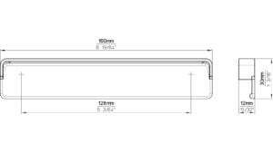 Griff Mayen Druckguss vernickelt feingeschliffen - 160 mm lang  vor weißem Hintergrund
