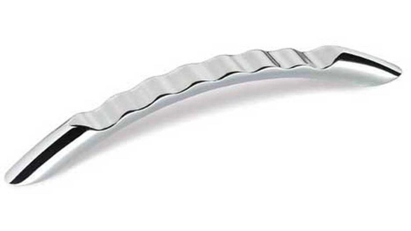 Griff Mechernich Druckguss chrom glänzend - 170 mm lang  vor weißem Hintergrund