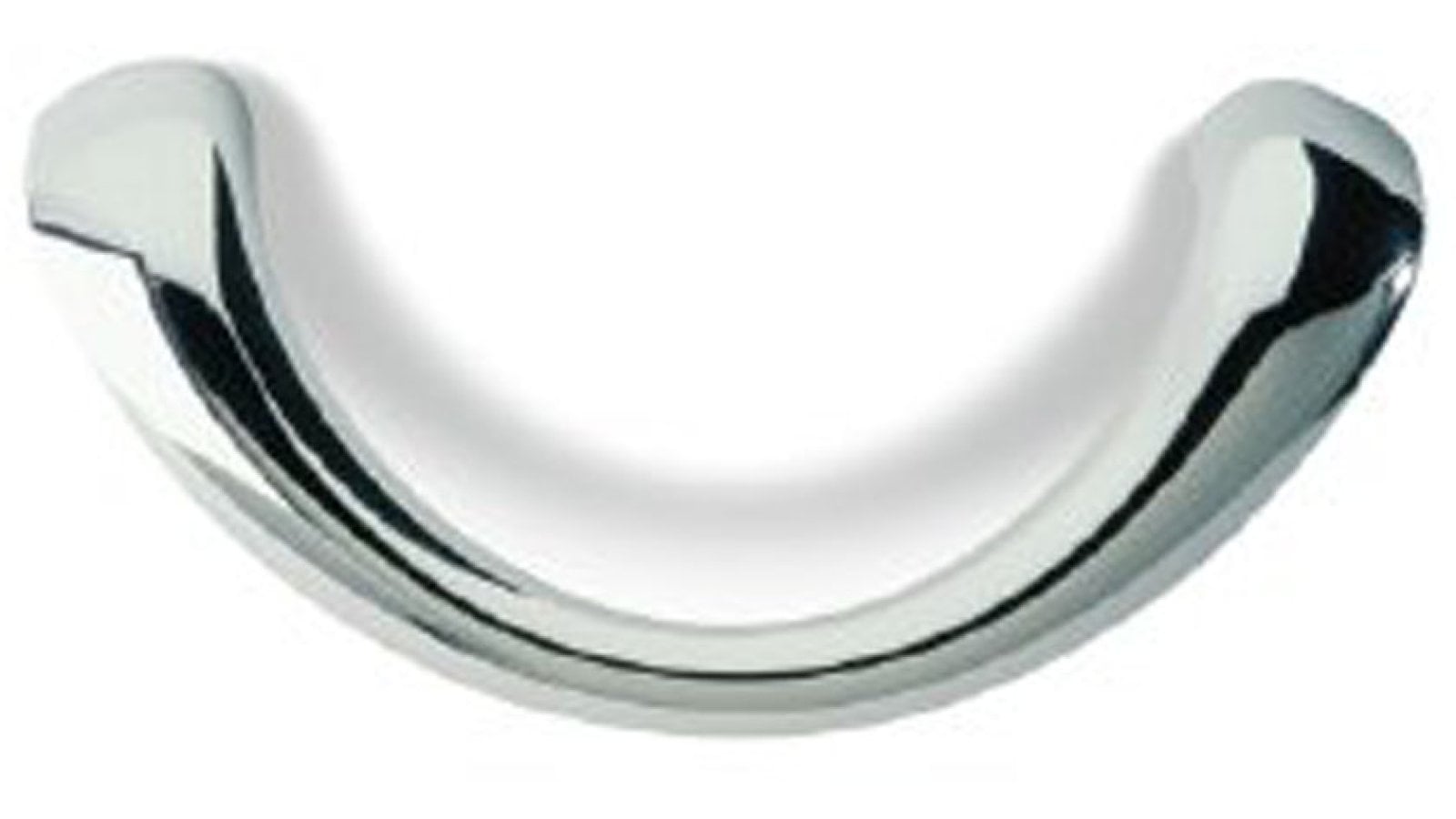 Griff Meerbusch Kunststoff metallisiert chrom glänzend - 85 mm lang  vor weißem Hintergrund