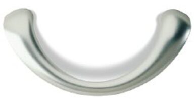 Griff Meerbusch Kunststoff metallisiert nickel matt - 85 mm lang  vor weißem Hintergrund