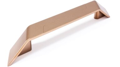 Griff Merzenich Kunststoff metallisiert - kupfer - 200 mm lang  vor weißem Hintergrund