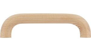 Griff Mettingen Holz kiefer roh - 108 mm lang  vor weißem Hintergrund