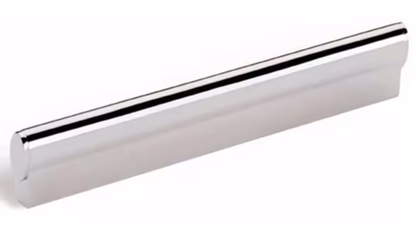 Griff Metzingen Druckguss chrom glänzend - 177 mm lang vor weißem Hintergrund