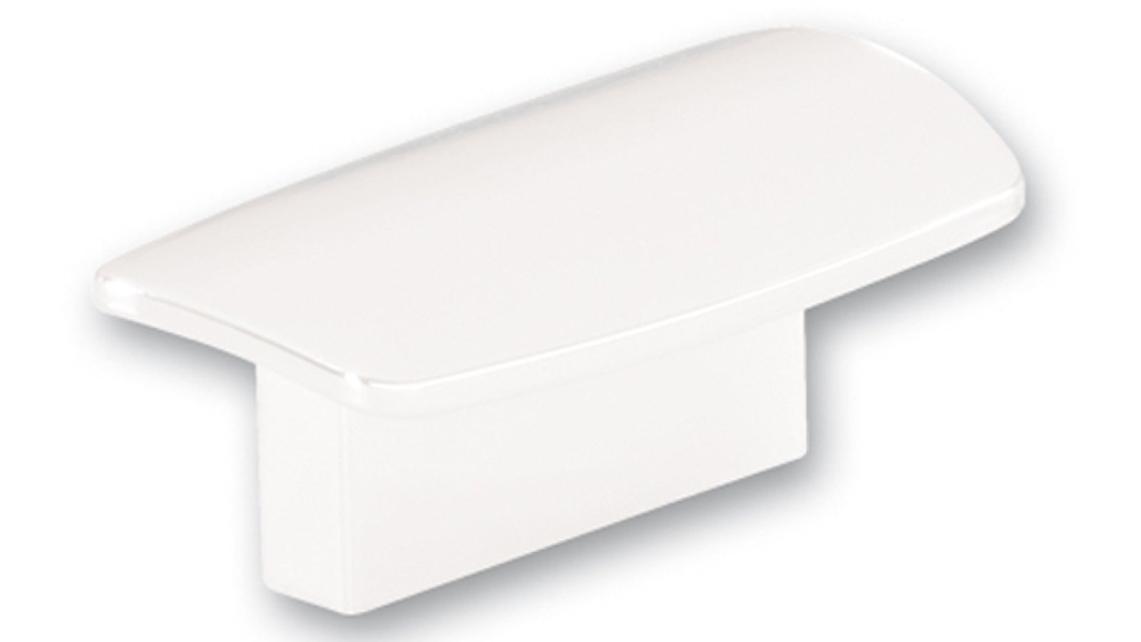 Moebelgriff-Miesbach-weiss-Kunststoff-laenge-65-728912 Griff Miesbach Kunststoff weiß - 65 mm lang vor weißem Hintergrund