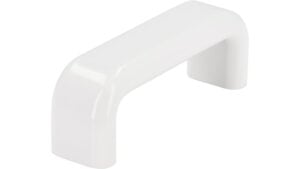 Griff Mönchengladbach Kunststoff weiß - 76 mm lang  vor weißem Hintergrund