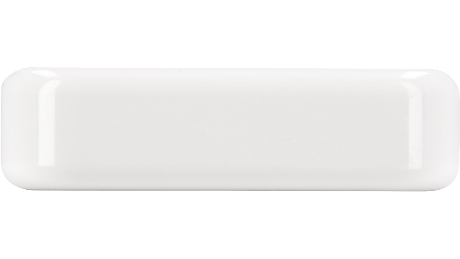 Griff Mönchengladbach Kunststoff weiß - 76 mm lang  vor weißem Hintergrund