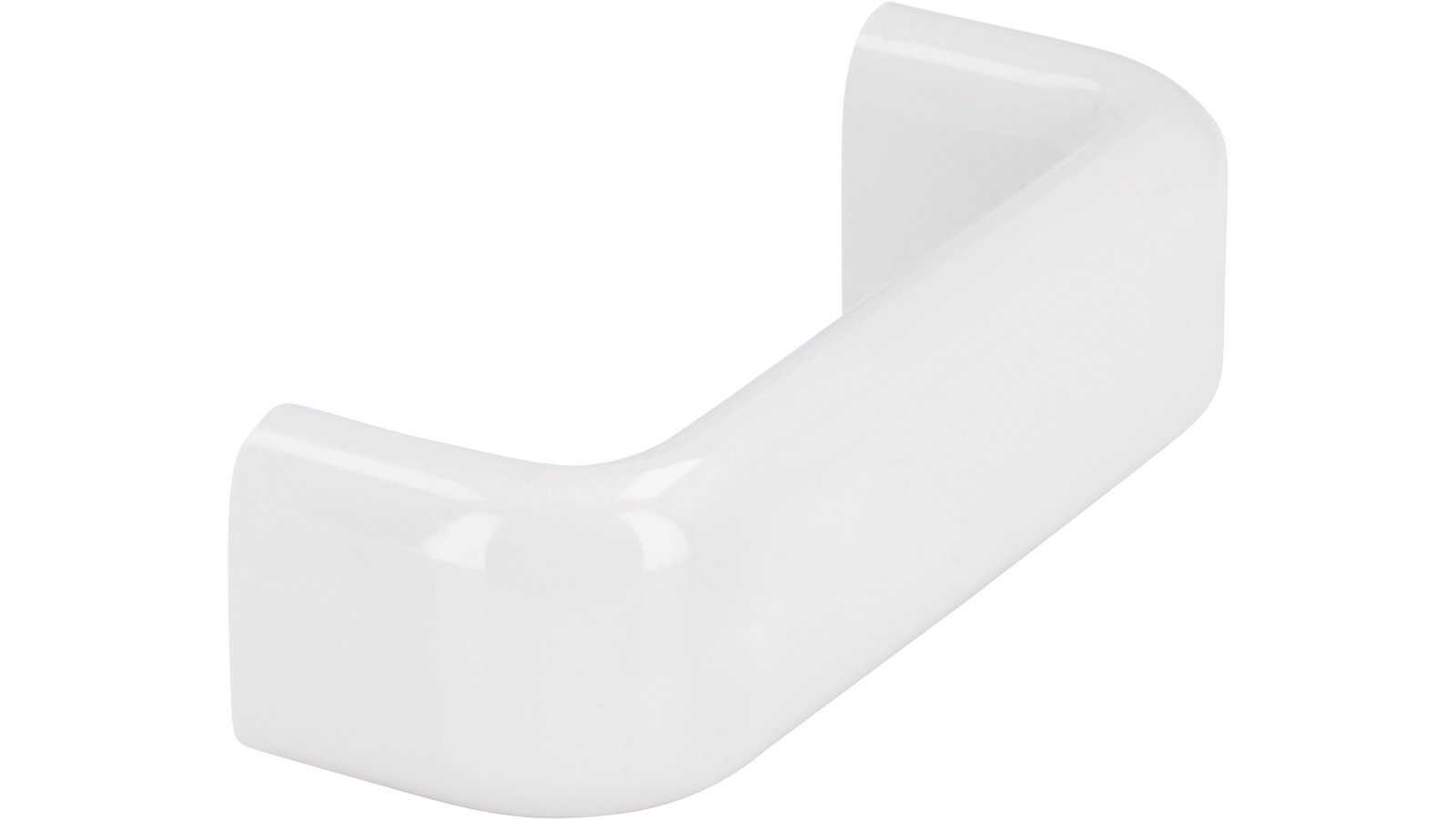 Griff Mönchengladbach Kunststoff weiß - 76 mm lang  vor weißem Hintergrund