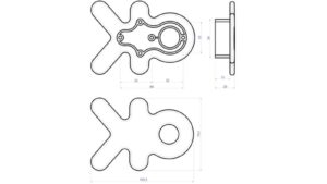 Griff Mörlenbach Kunststoff metallisiert - chrom - 105 mm lang  vor weißem Hintergrund
