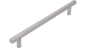 Griff Mössingen Edelstahl fein geschliffen - 200 mm lang  vor weißem Hintergrund