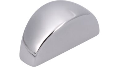 Griff Moormerland Druckguss chrom glänzend - 32 mm lang  vor weißem Hintergrund