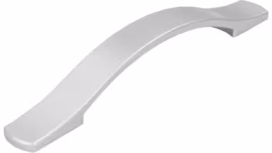 Griff Murnau Kunststoff metallisiert weißaluminium - 184 mm lang  vor weißem Hintergrund