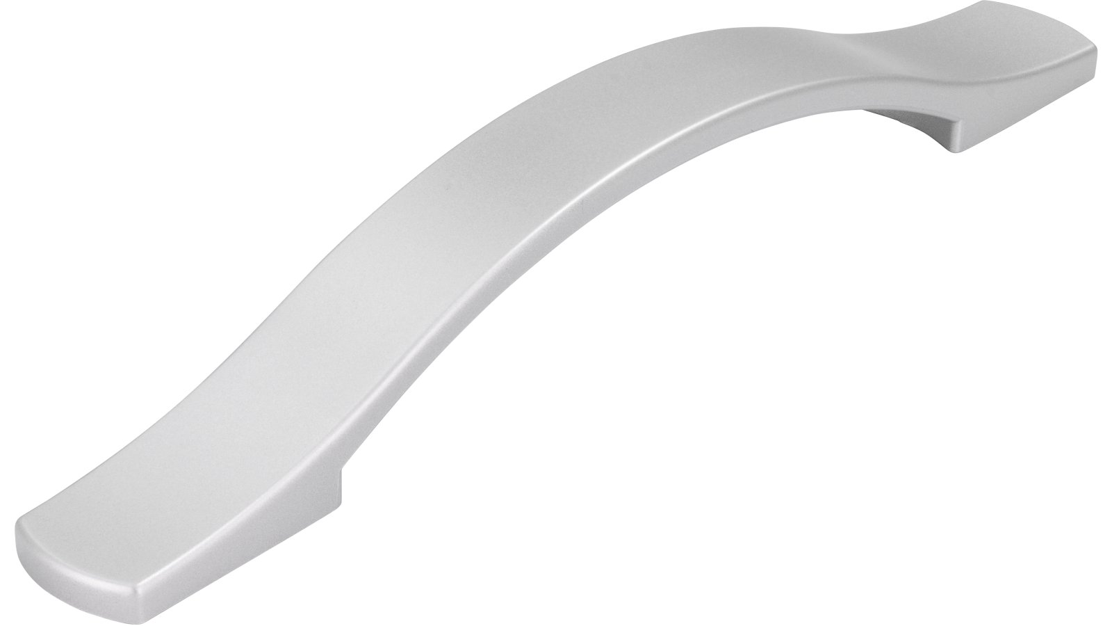 Griff Murnau Kunststoff metallisiert weißaluminium - 184 mm lang  vor weißem Hintergrund