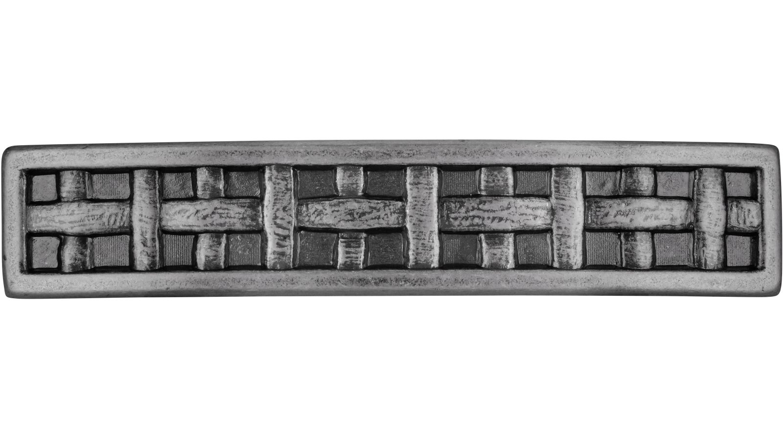 Griff Neckarsulm Druckguss altsilberfarbig - 106 mm lang  vor weißem Hintergrund