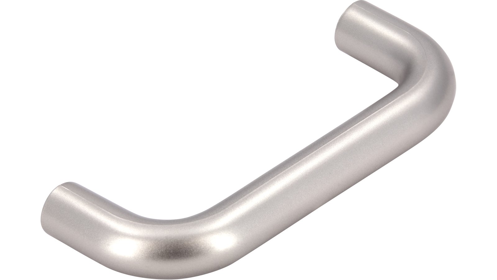 Griff Neuenstadt Kunststoff metallisiert nickel - 73 mm lang  vor weißem Hintergrund