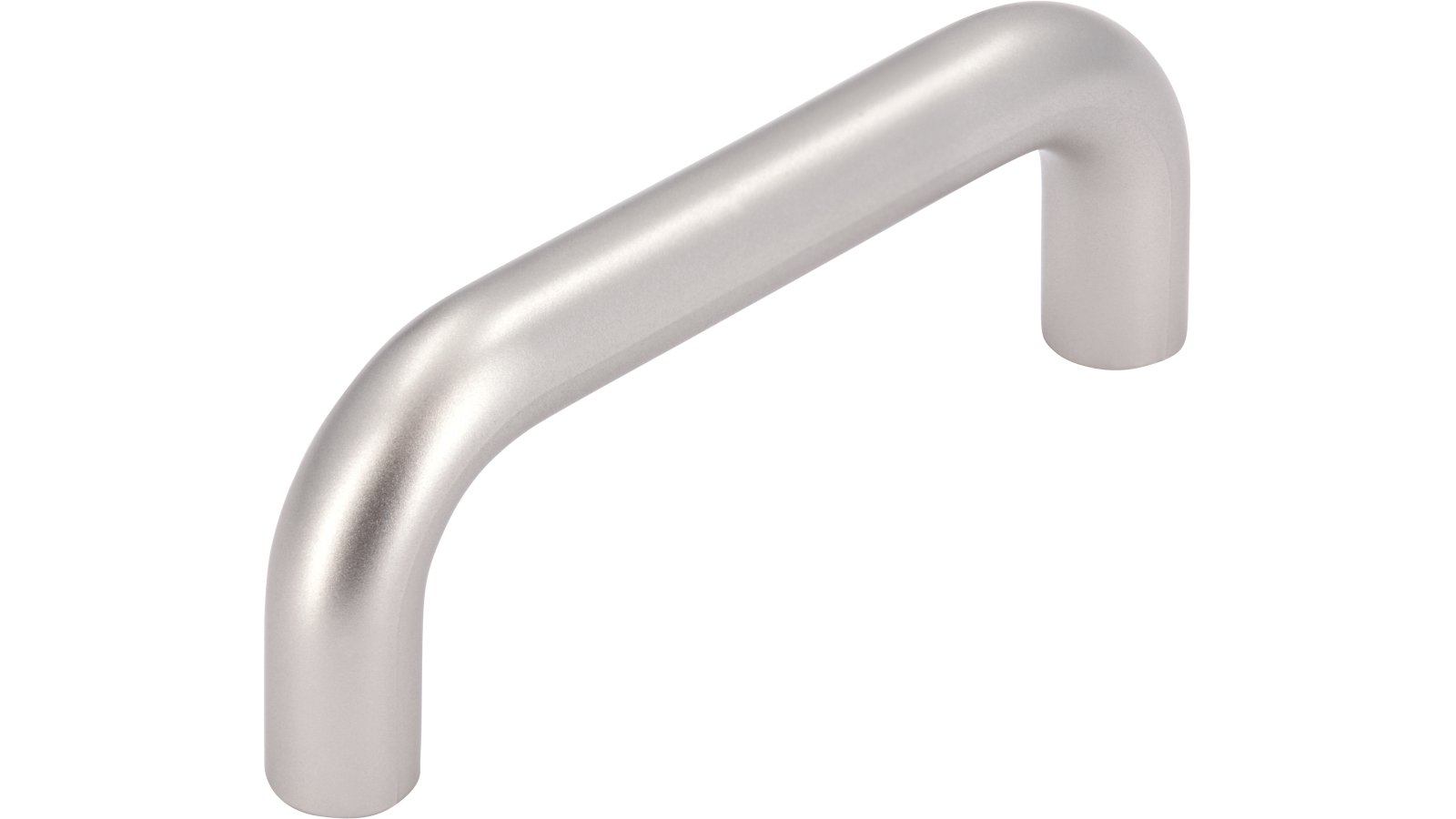 Griff Neuenstadt Kunststoff metallisiert nickel - 73 mm lang  vor weißem Hintergrund