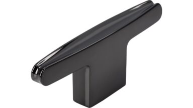 Griff Neuhof Druckguss Schwarz chrom - 79 mm lang  vor weißem Hintergrund