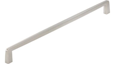 Griff Neuhof Druckguss edelstahleffekt - 332 mm lang  vor weißem Hintergrund