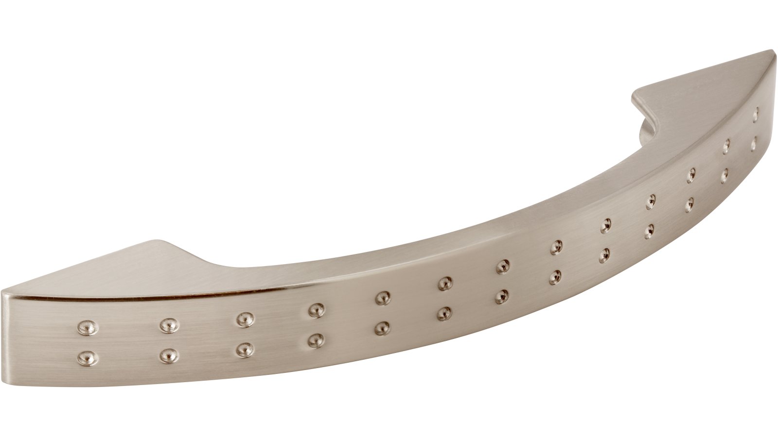 Griff Niedernhausen Druckguss vernickelt feingeschliffen - 138 mm lang  vor weißem Hintergrund