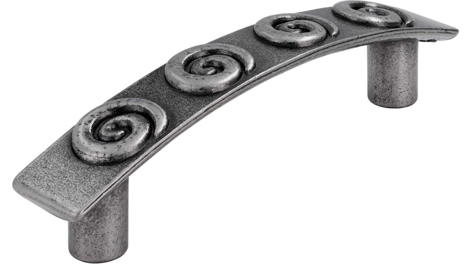 Griff Nordenham Druckguss altsilberfarbig - 125 mm lang  vor weißem Hintergrund