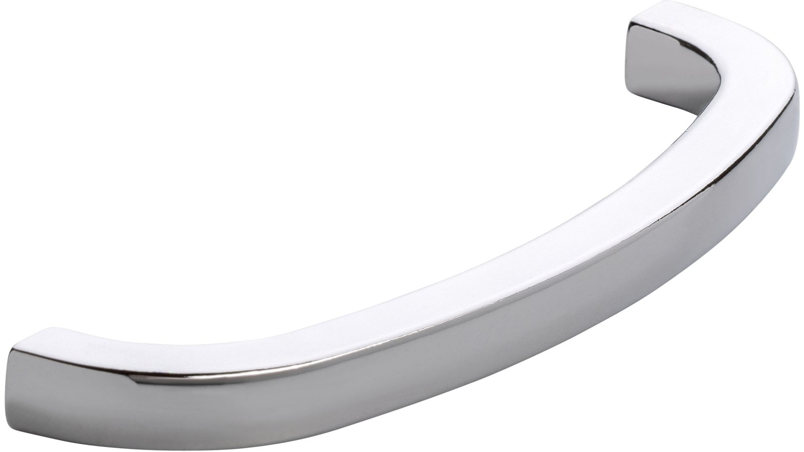 Griff Nürtingen Druckguss chrom glänzend - 103 mm lang  vor weißem Hintergrund