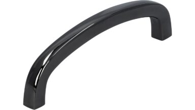 Griff Nürtingen Druckguss Schwarz chrom - 103 mm lang vor weißem Hintergrund
