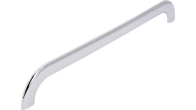 Griff Oberharz Druckguss chrom glänzend - 340 mm lang vor weißem Hintergrund