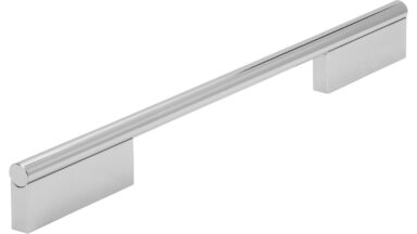 Griff Oberndorf Aluminium chrom glänzend - 316 mm lang vor weißem Hintergrund