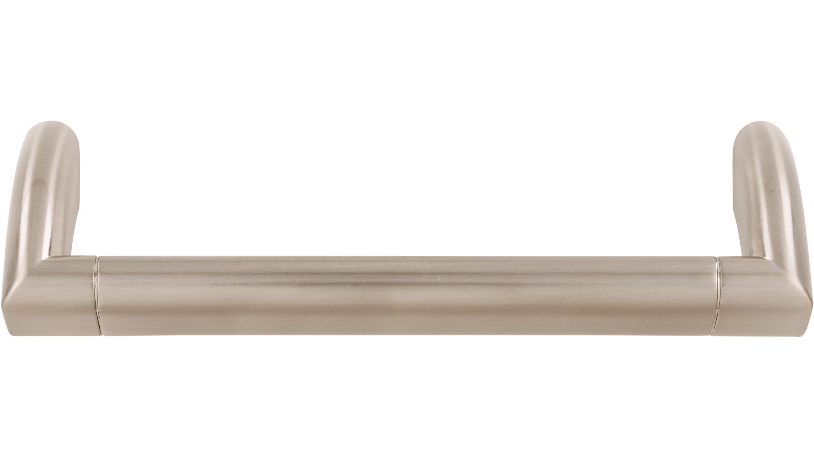 Griff Ochtrup Druckguss vernickelt feingeschliffen - 138 mm lang  vor weißem Hintergrund