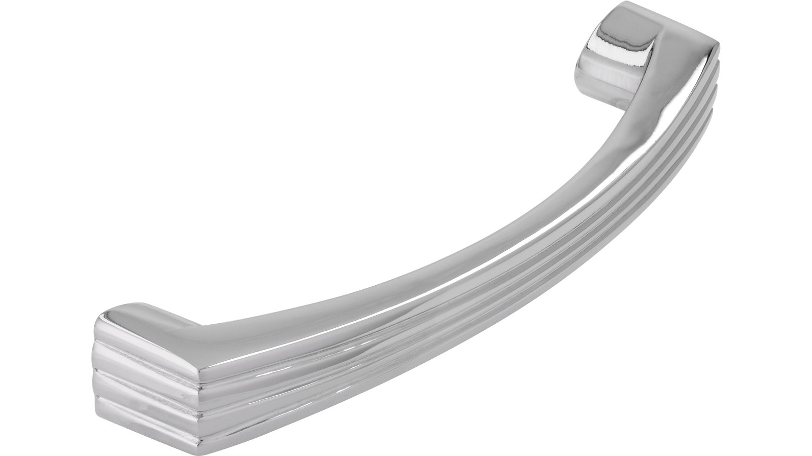 Moebelgriff-Osterode-chrom-Zinkdruckguss-laenge-116-569782-seitlich Griff Osterode Druckguss chrom glänzend - 116 mm lang vor weißem Hintergrund