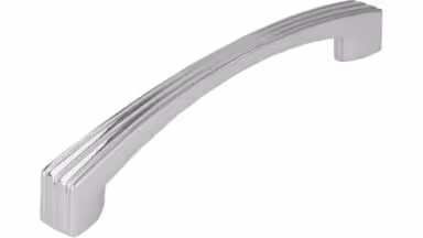 Griff Osterode Druckguss chrom glänzend - 153 mm lang vor weißem Hintergrund