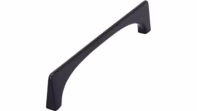 Griff Osterwieck Druckguss schwarz matt pulverbeschichtet - 170 mm lang vor weißem Hintergrund