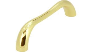 Griff Paderborn Druckguss glänzend vermessingt - 106 mm lang  vor weißem Hintergrund