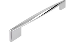 Griff Parchim Druckguss chrom glänzend - 232 mm lang  vor weißem Hintergrund