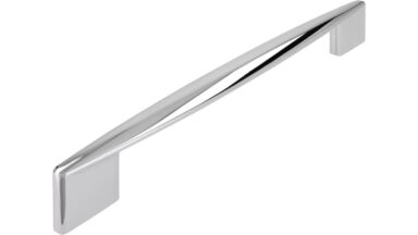 Griff Parchim Druckguss chrom glänzend - 232 mm lang  vor weißem Hintergrund