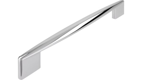 Griff Parchim Druckguss chrom glänzend - 232 mm lang  vor weißem Hintergrund