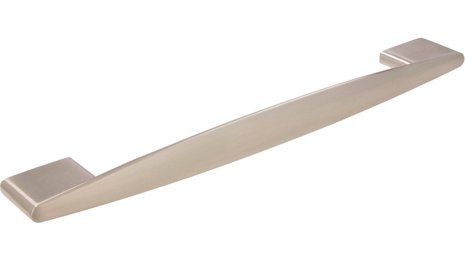 Griff Parchim Druckguss vernickelt feingeschliffen - 232 mm lang  vor weißem Hintergrund