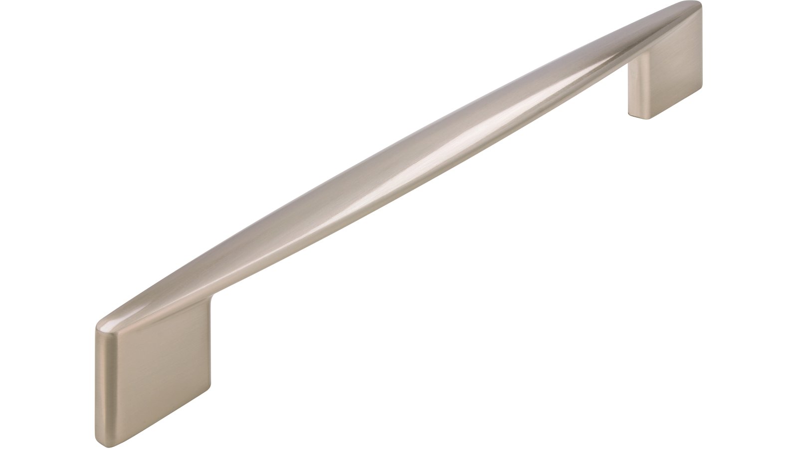 Griff Parchim Druckguss vernickelt feingeschliffen - 232 mm lang  vor weißem Hintergrund