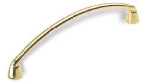 Griff Peine Druckguss glänzend vermessingt - 106 mm lang  vor weißem Hintergrund