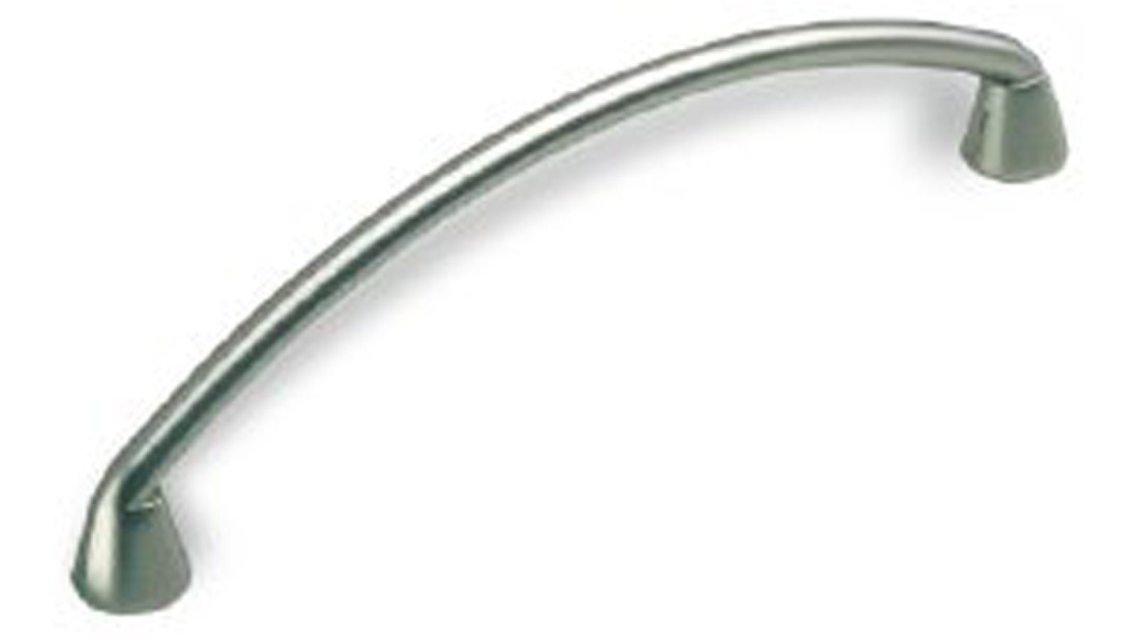 Griff Peine Druckguss matt vernickelt - 106 mm lang  vor weißem Hintergrund