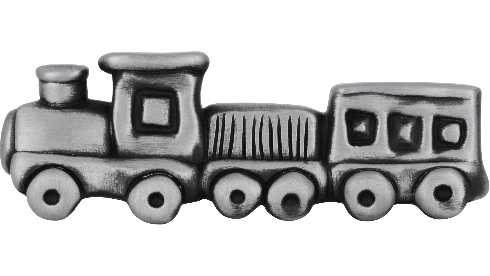 Griff Pfinstal Druckguss altzinnfarbig gebürstet - 109 mm lang  vor weißem Hintergrund