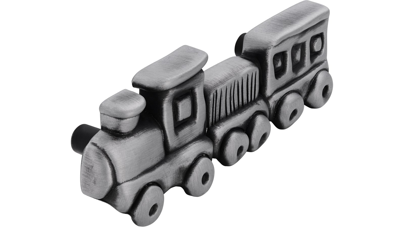 Griff Pfinstal Druckguss altzinnfarbig gebürstet - 109 mm lang  vor weißem Hintergrund