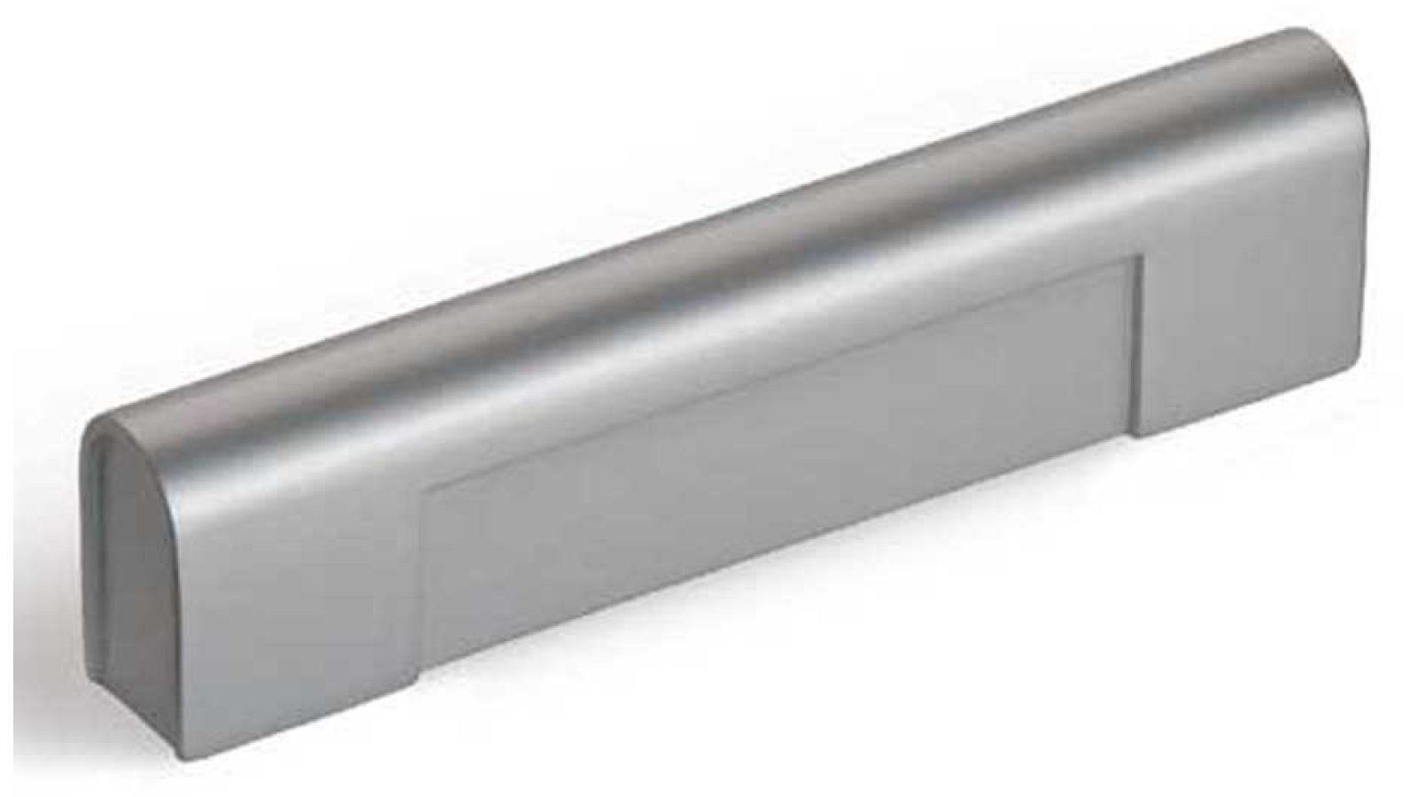 Griff Prenzlau Druckguss alufarbig pulverbeschichtet - 112 mm lang  vor weißem Hintergrund