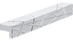 Griff Rahden Druckguss chrom glänzend - 174 mm lang  vor weißem Hintergrund